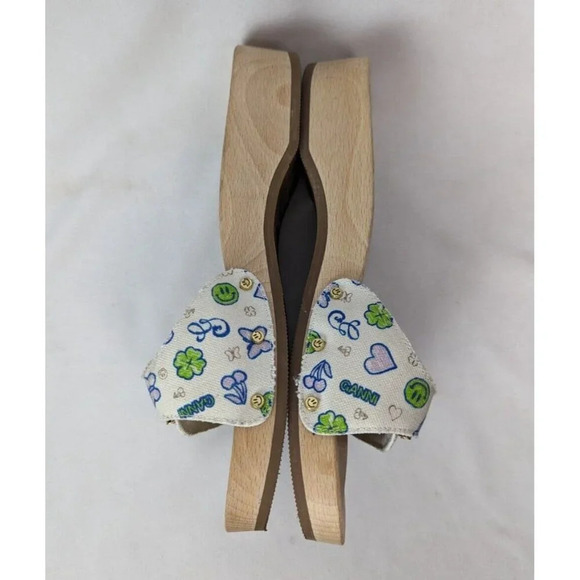 GANNI x DR. Scholl’s Sandals Kiosk Parrot Slides Wooden Platform Shoe EU 40 US 9 - Picture 9 of 16